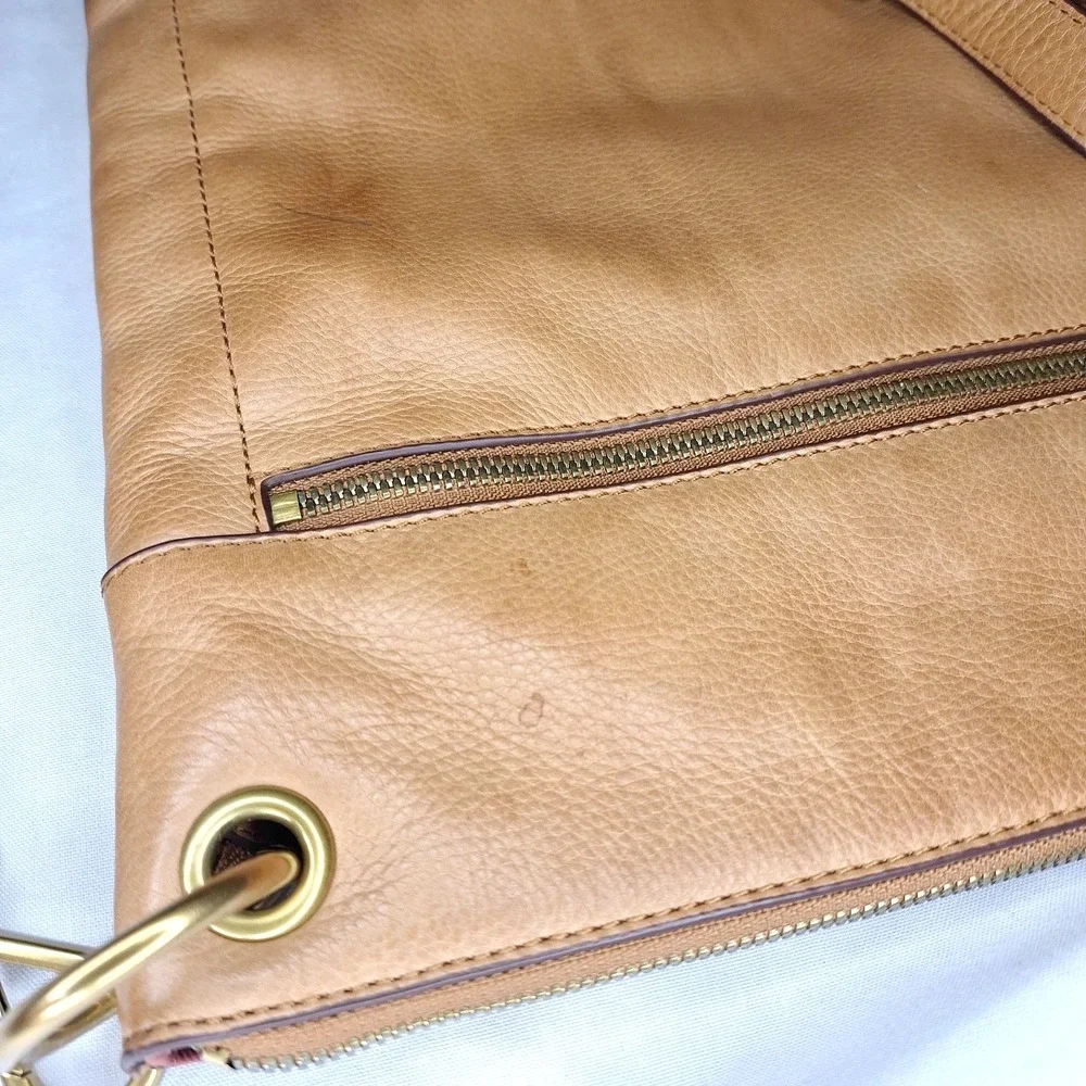 Margot New York Leather Messenger Hobo Handbag Purse‎ Cognac Shoulder Bag Brown